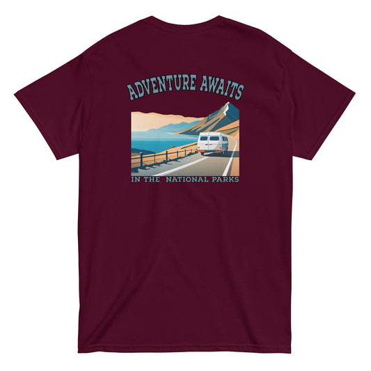 ADVENTURE AWAITS Unisex classic tee